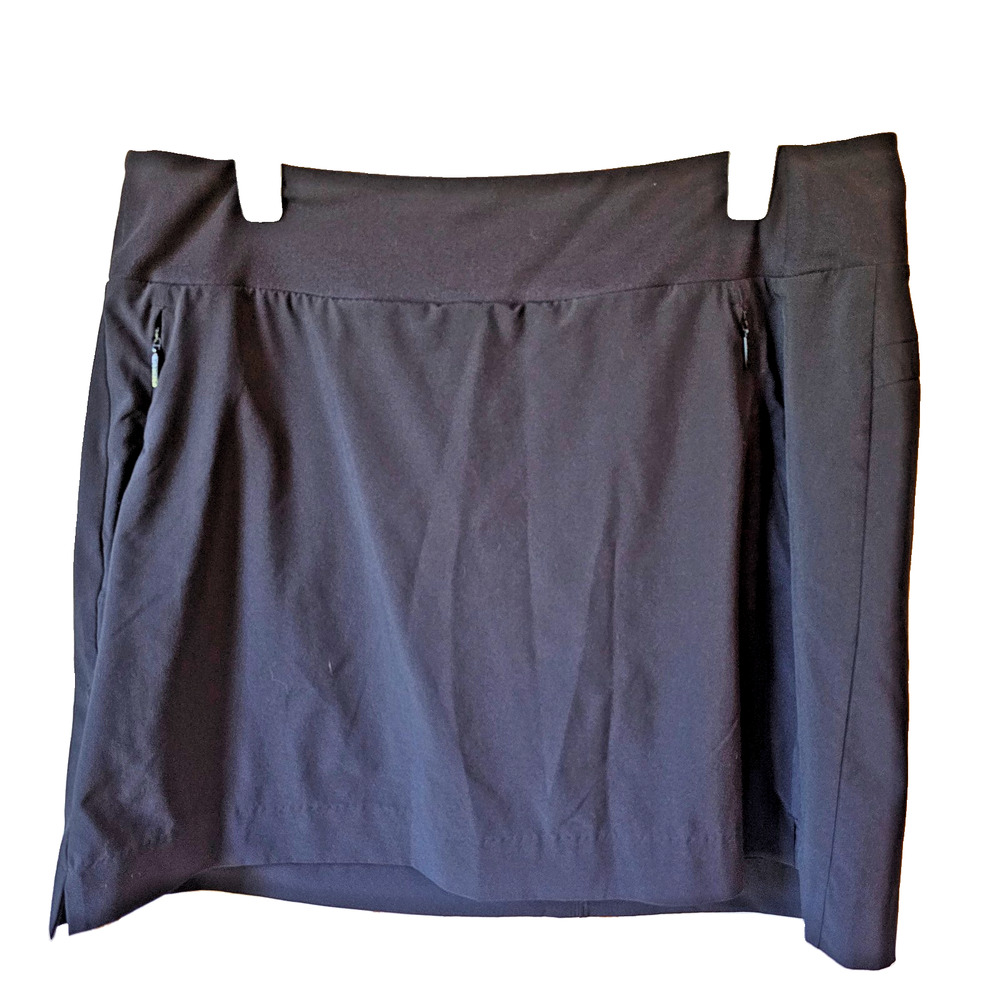 Athleta Womens Size 14 Black Athletic Skort Tennis Golf Hiking Skirt Pockets